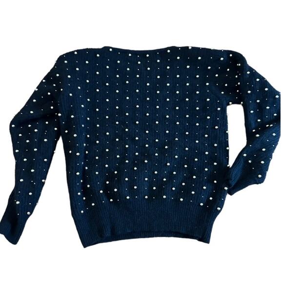 Vintage Black Wool with Gold Beading small i - Picture 5 of 6